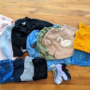 Baby girl Fall clothing lot, 12-18 months